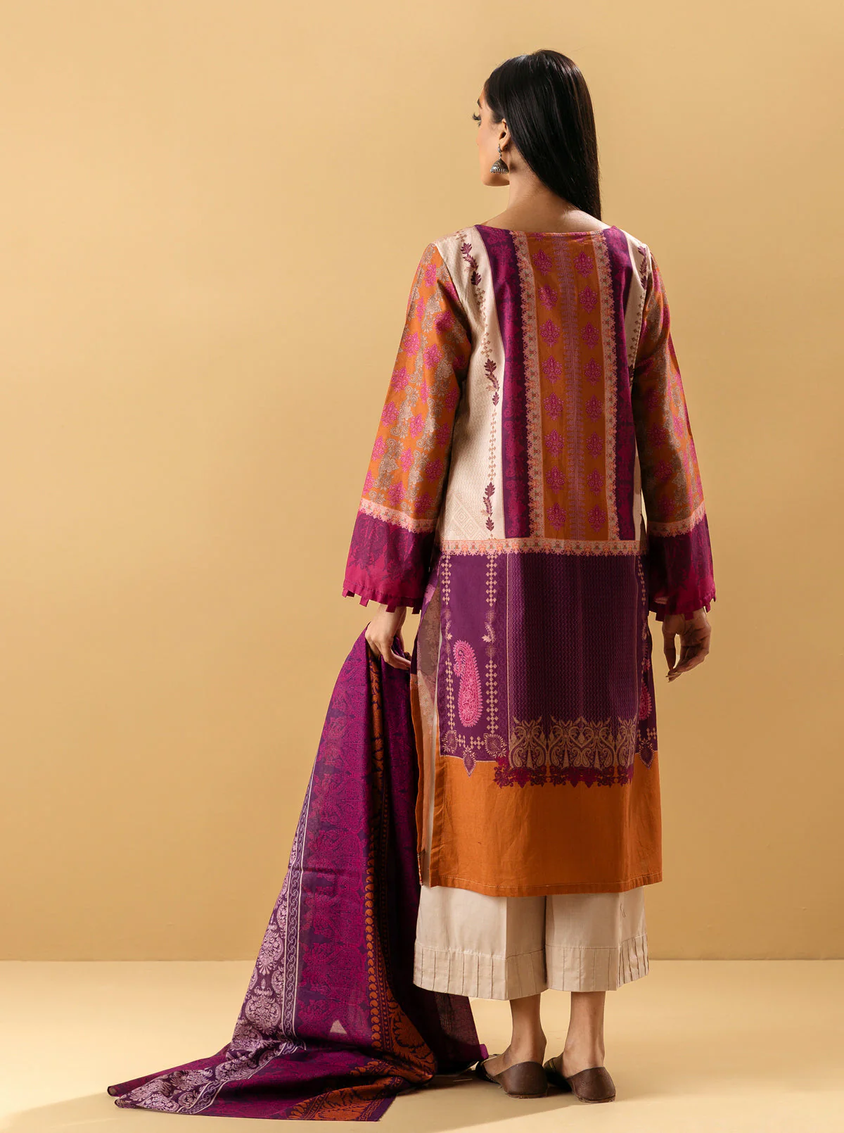 3 PIECE - PRINTED LAWN SUIT - REGAL PLUMERIA - Image 4