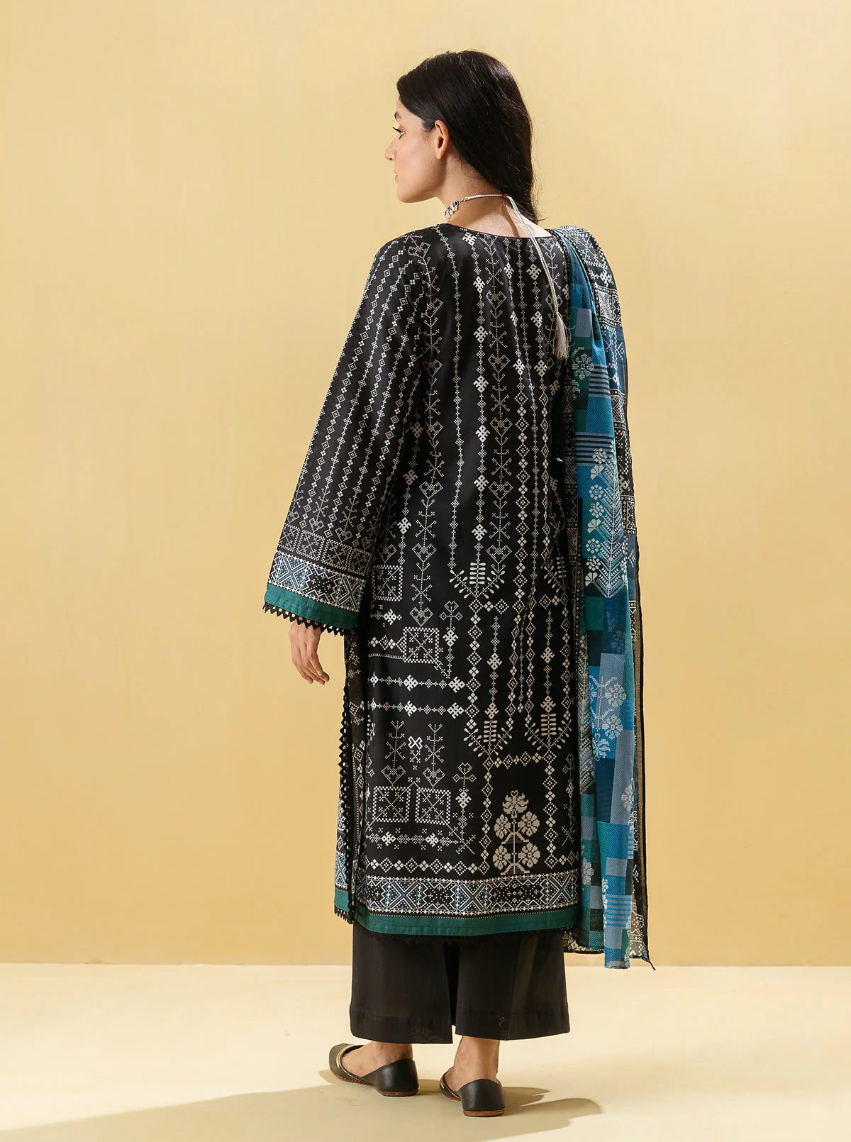 3 PIECE - PRINTED LAWN SUIT - ETHNIC TREASURE - Image 5