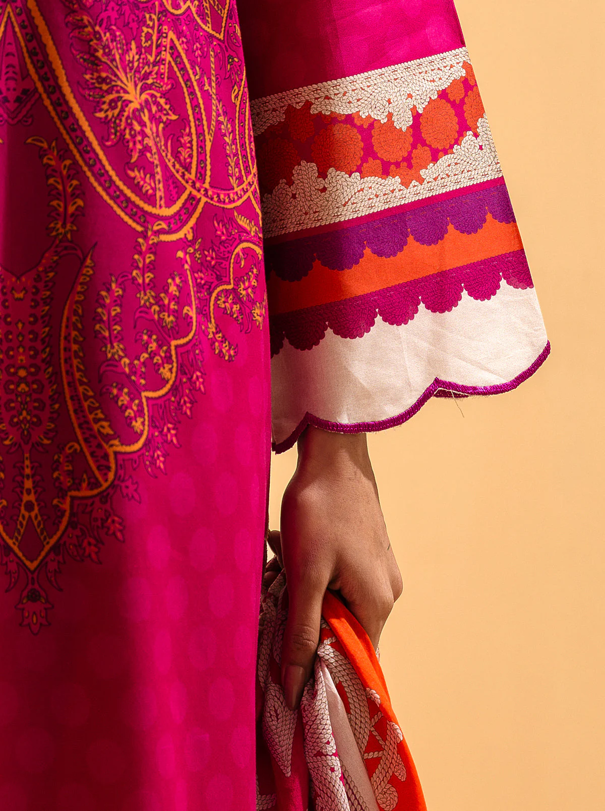 3 PIECE - EMBROIDERED LAWN SUIT - FOLK CHIC - Image 3