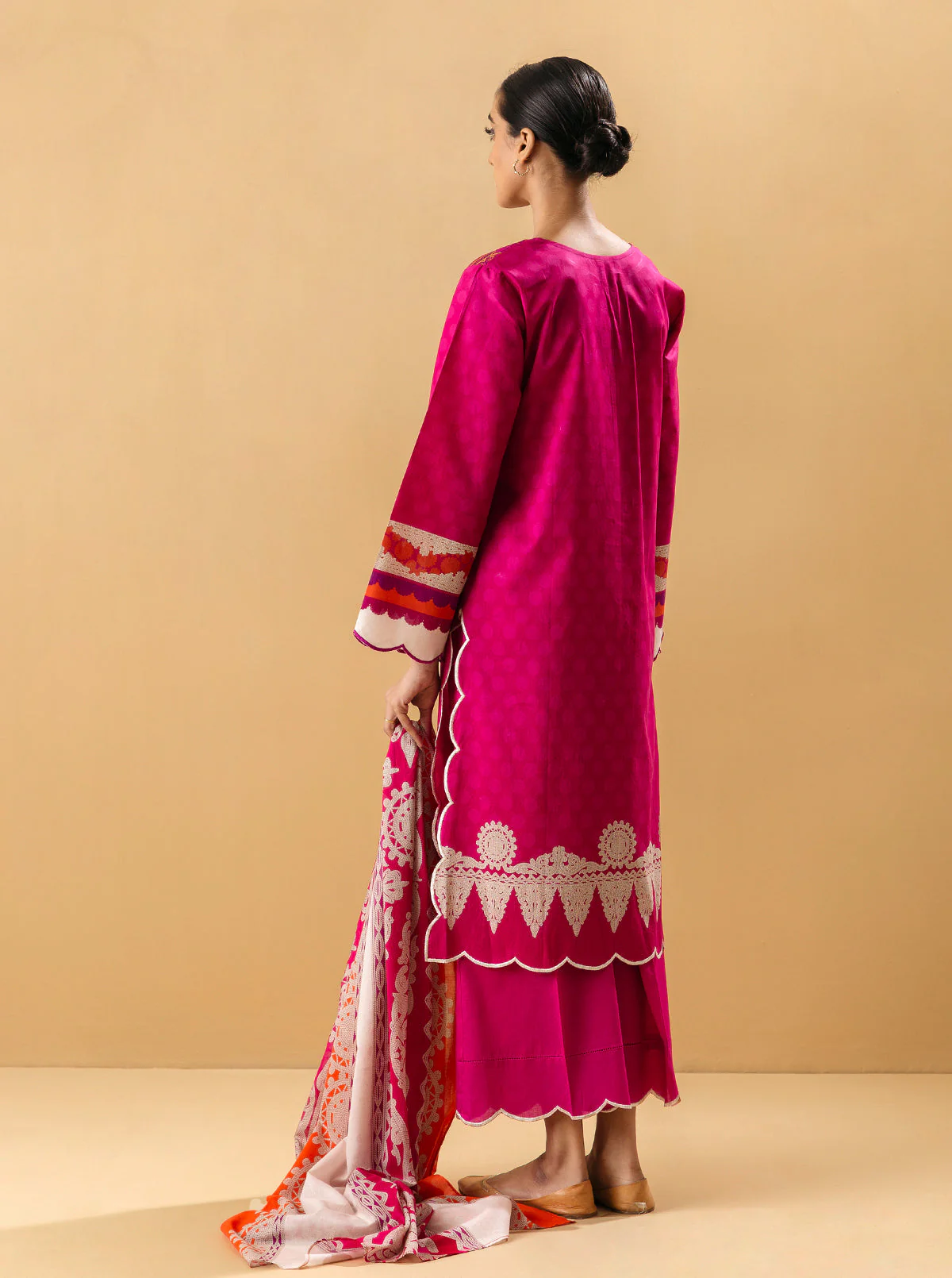 3 PIECE - EMBROIDERED LAWN SUIT - FOLK CHIC - Image 5