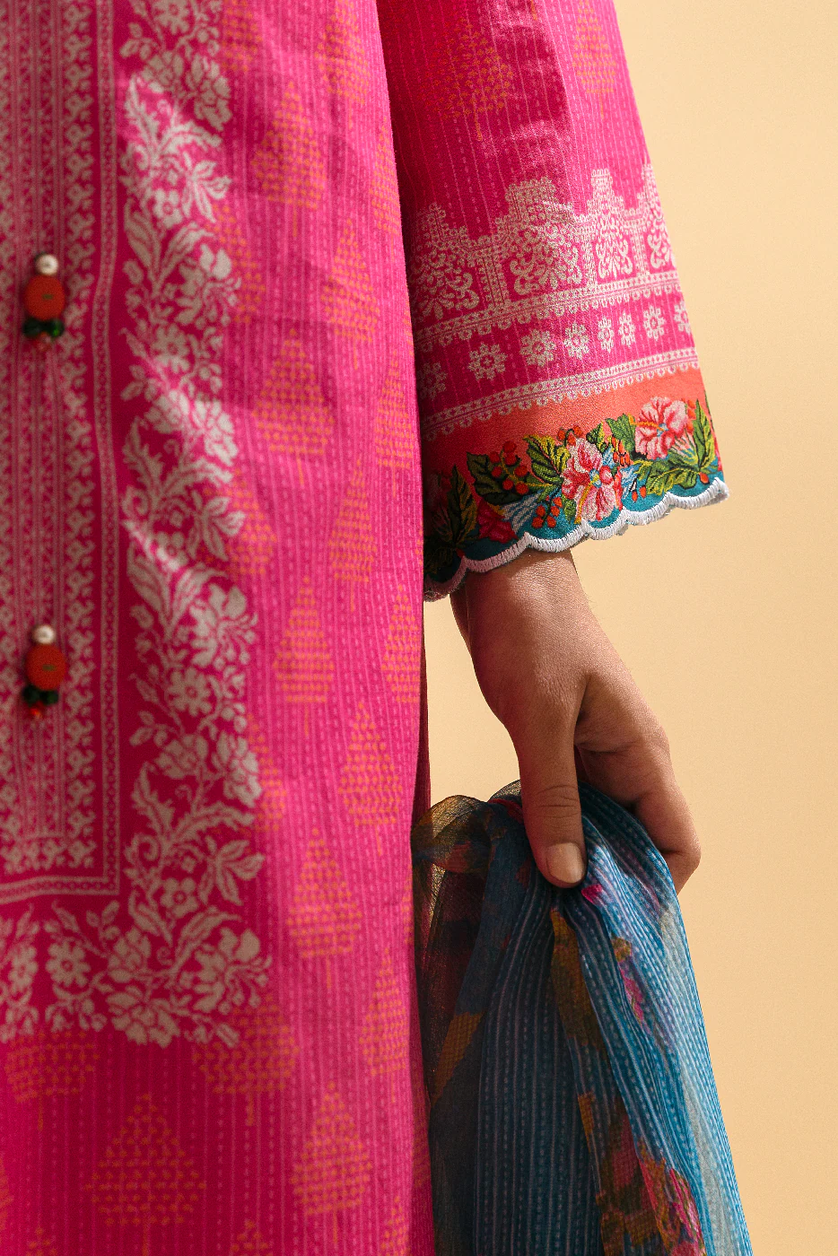 3 PIECE - PRINTED LAWN SUIT - ENCHANTED CAMELLIA - Image 5