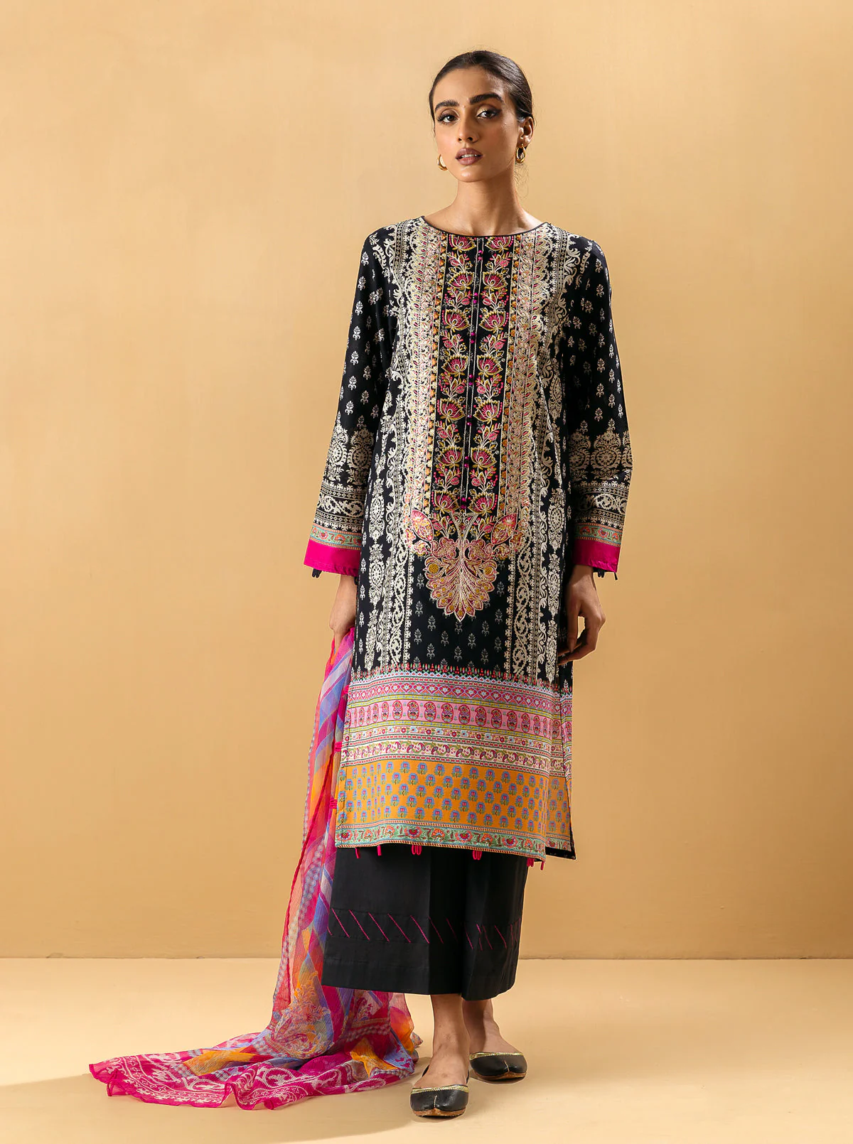 3 PIECE - EMBROIDERED LAWN SUIT - GYPSY GEMS - Image 4