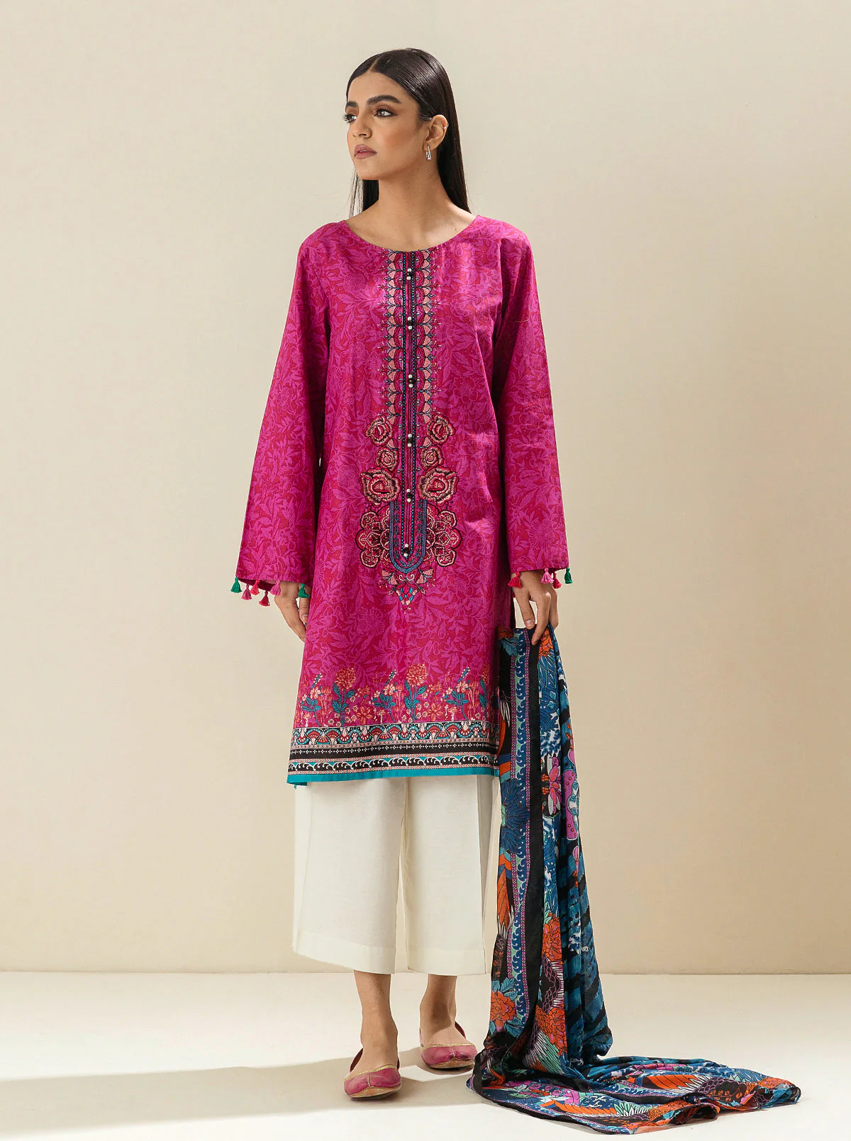 2 PIECE - EMBROIDERED VISCOS SUIT - DIVA GLOW - Image 2