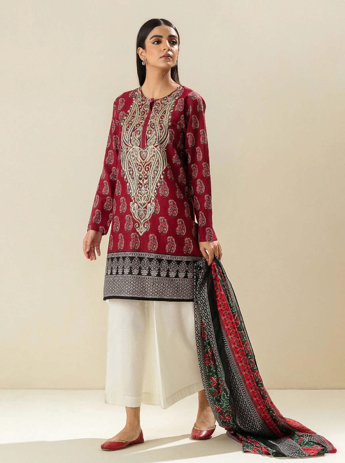 2 PIECE - EMBROIDERED LAWN SUIT - EASTERN SAMBA - Image 2