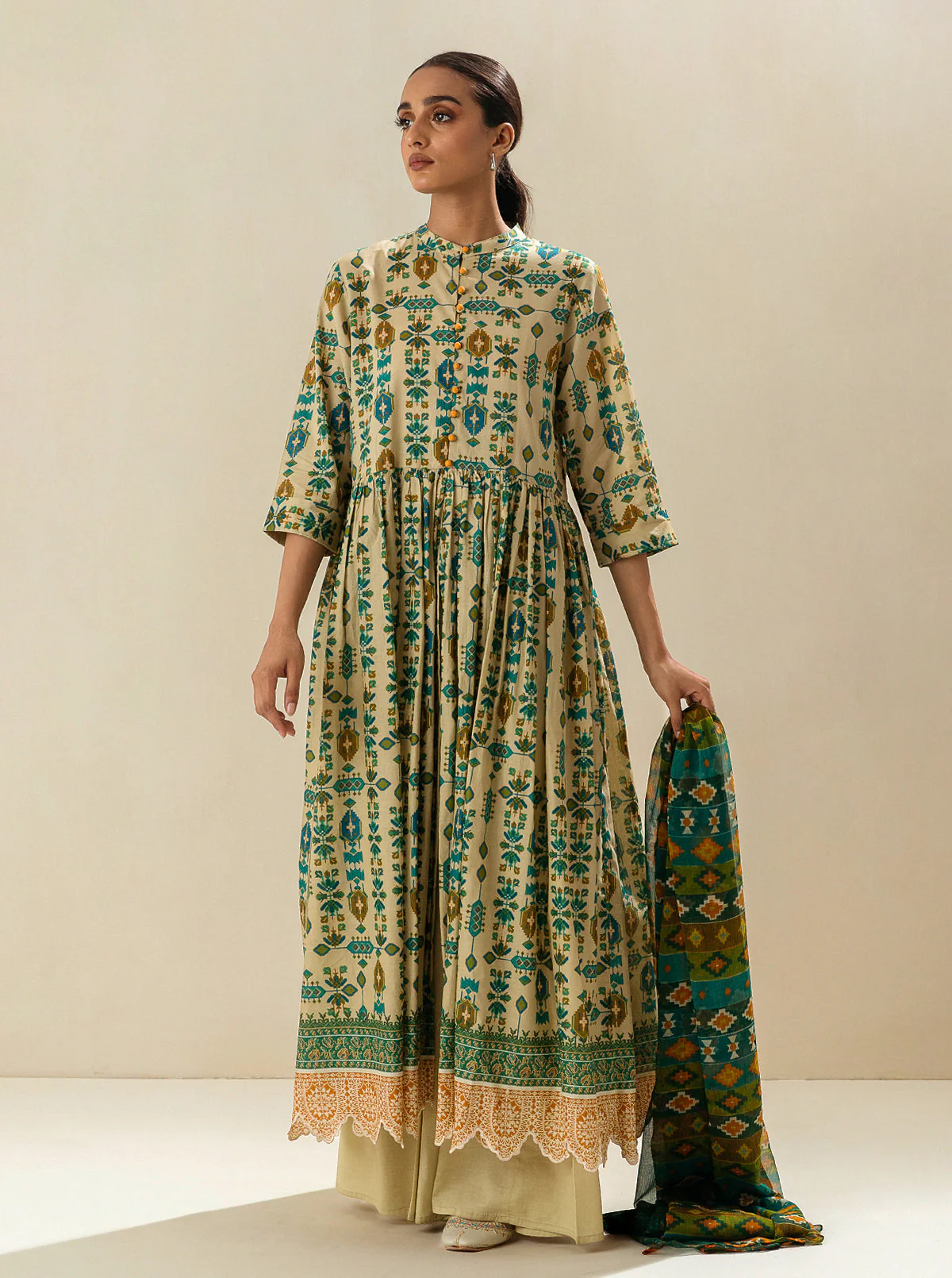 2 PIECE - PRINTED LAWN SUIT - ANTIQUE CHARM - Image 3