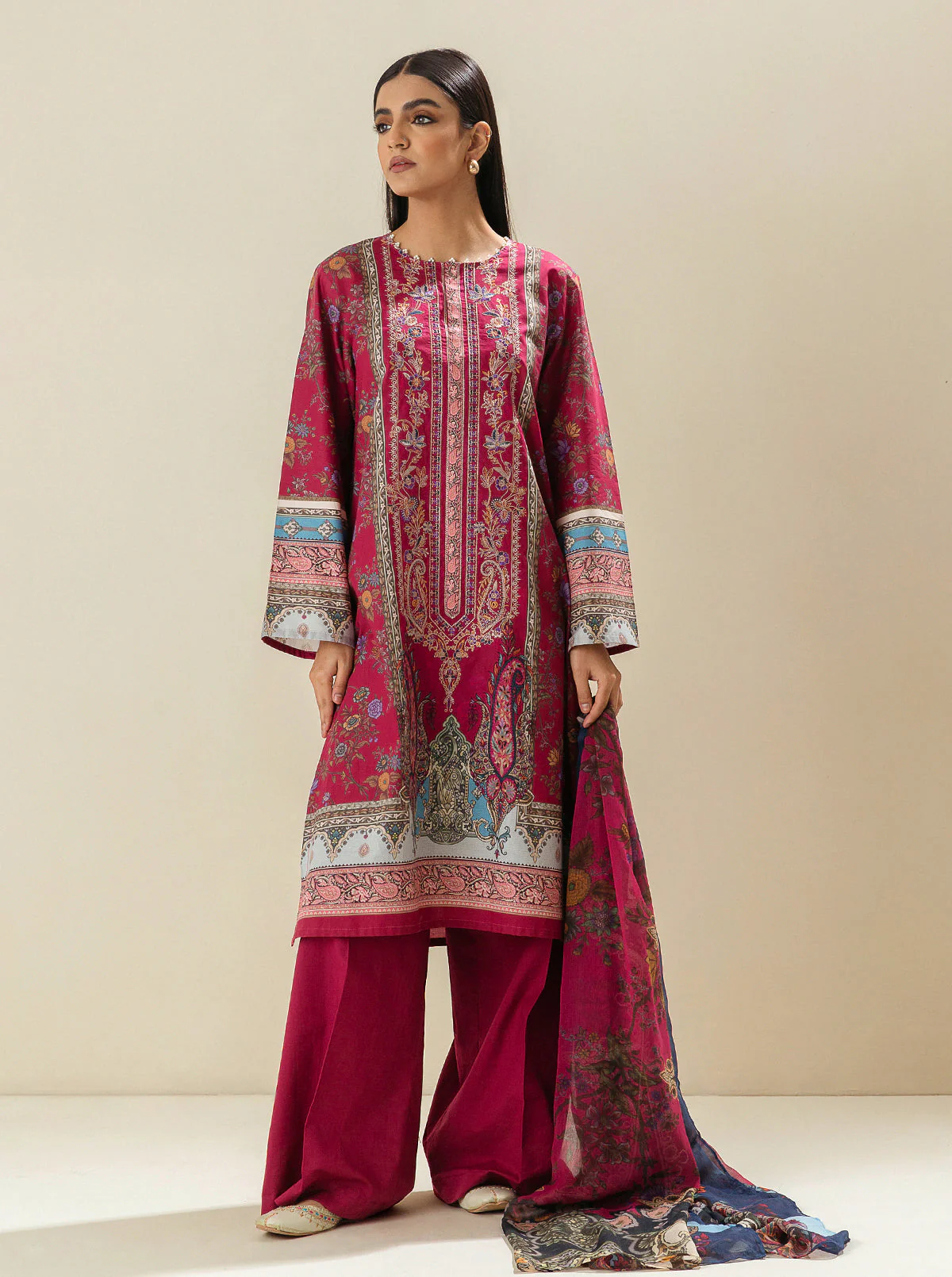 3 PIECE - EMBROIDERED LAWN SUIT - GRANITA SPRING - Image 2