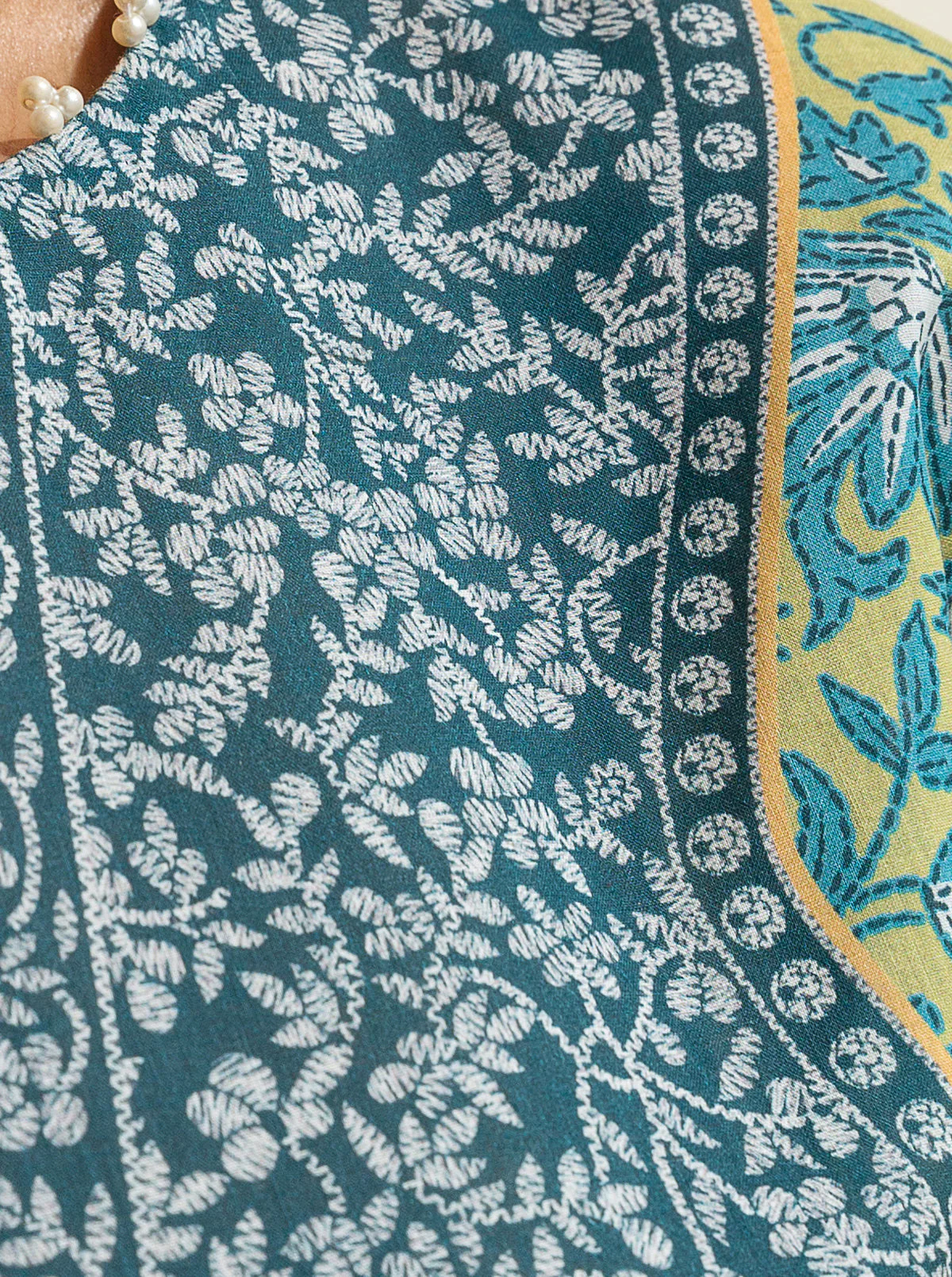 3 PIECE - PRINTED LAWN SUIT - LIME GARDEN - Image 4