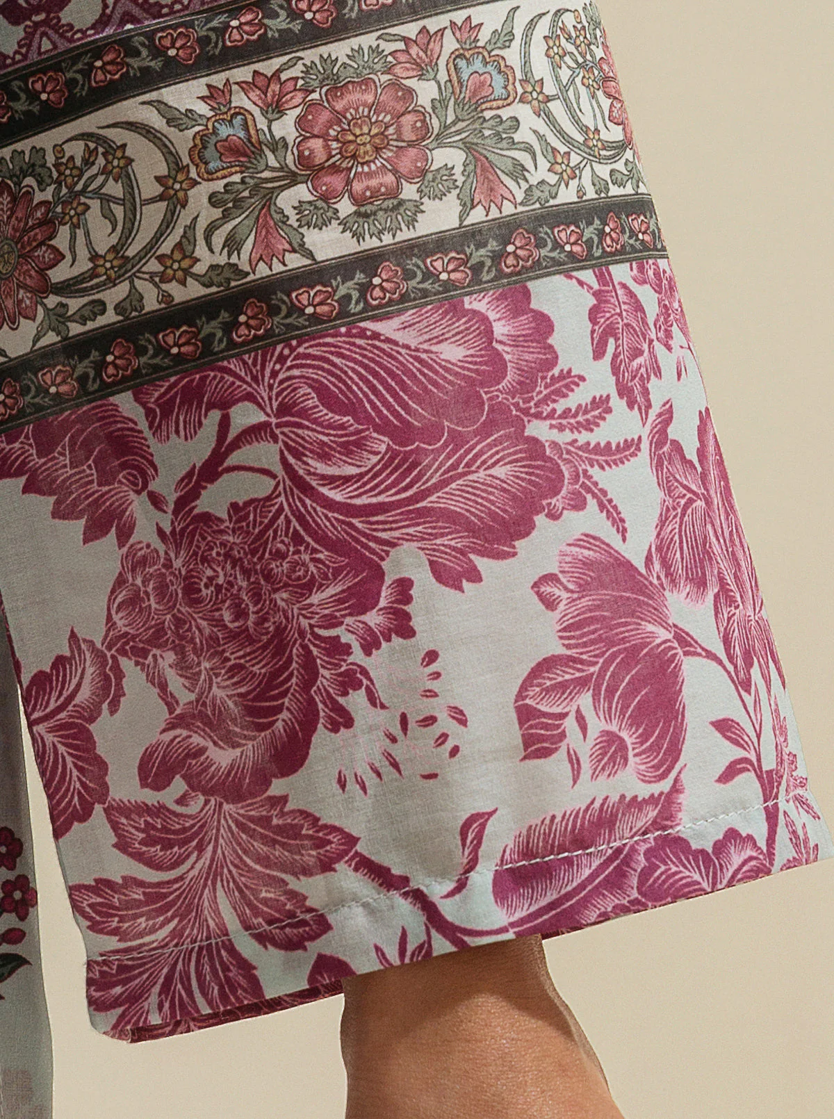 3 PIECE - PRINTED LAWN SUIT - BEETROOT TRACE - Image 5