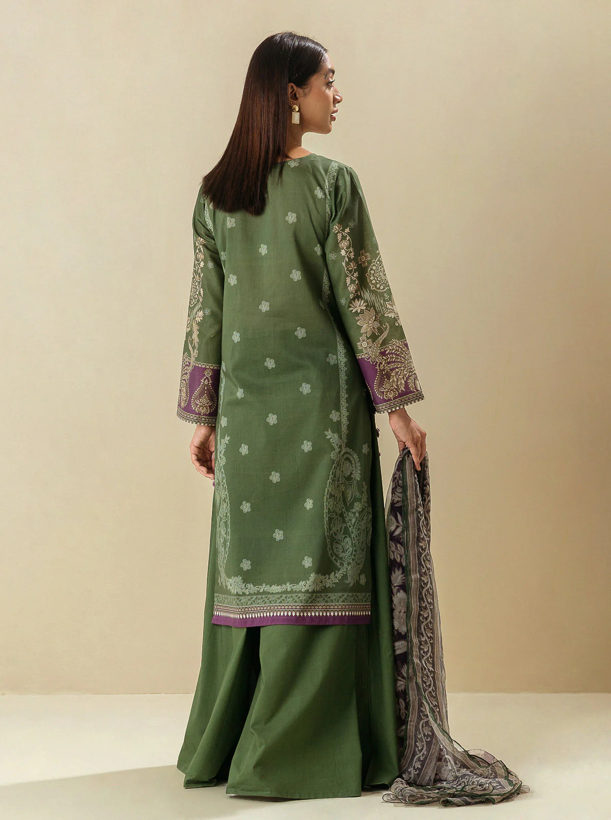 3 PIECE - PRINTED LAWN SUIT - KALE DREAMS - Image 3