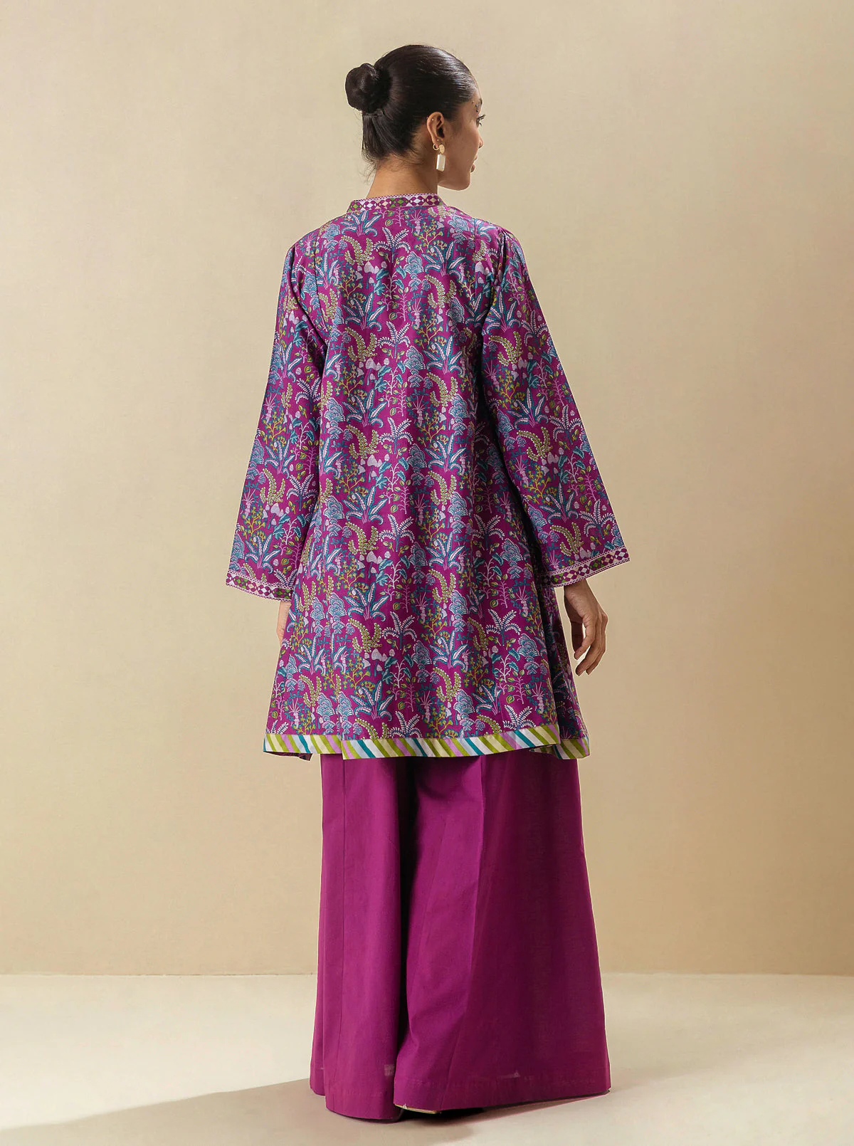 1 PIECE - PRINTED LAWN SHIRT - VIVID VIOLA - Image 2