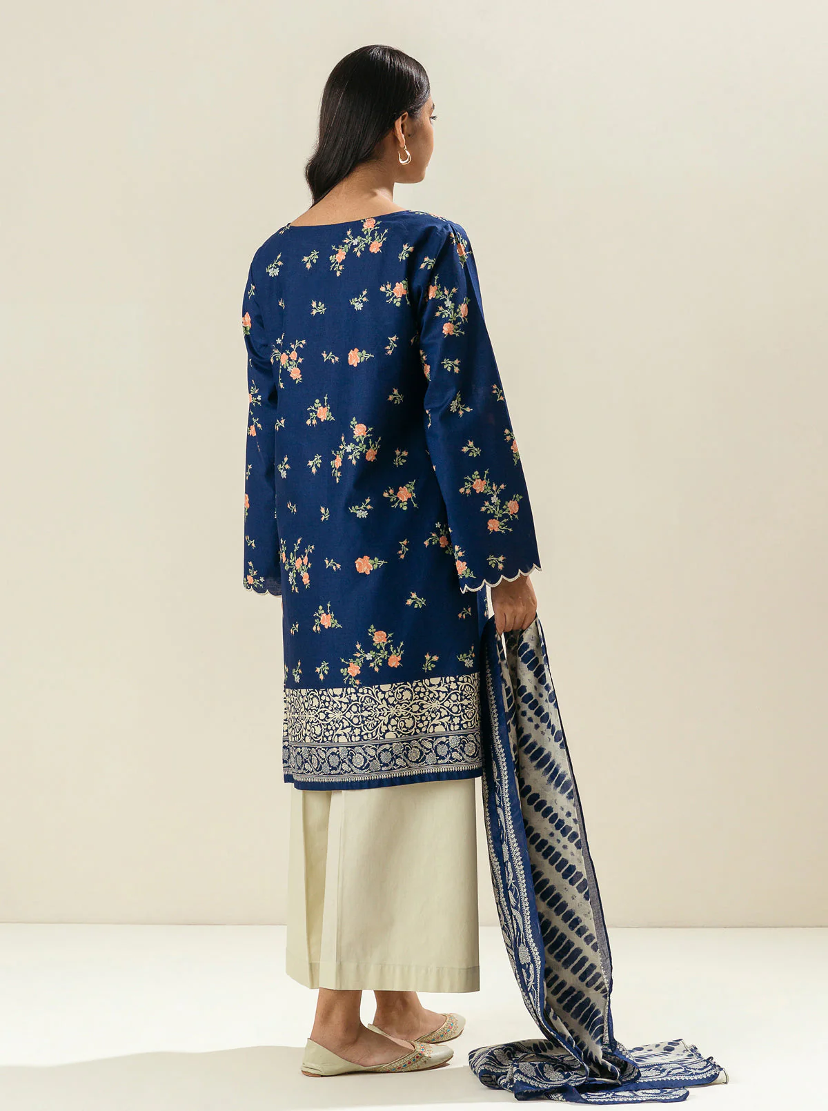 2 PIECE - EMBROIDERED LAWN SUIT - BLUEBERRY CRUSH - Image 4