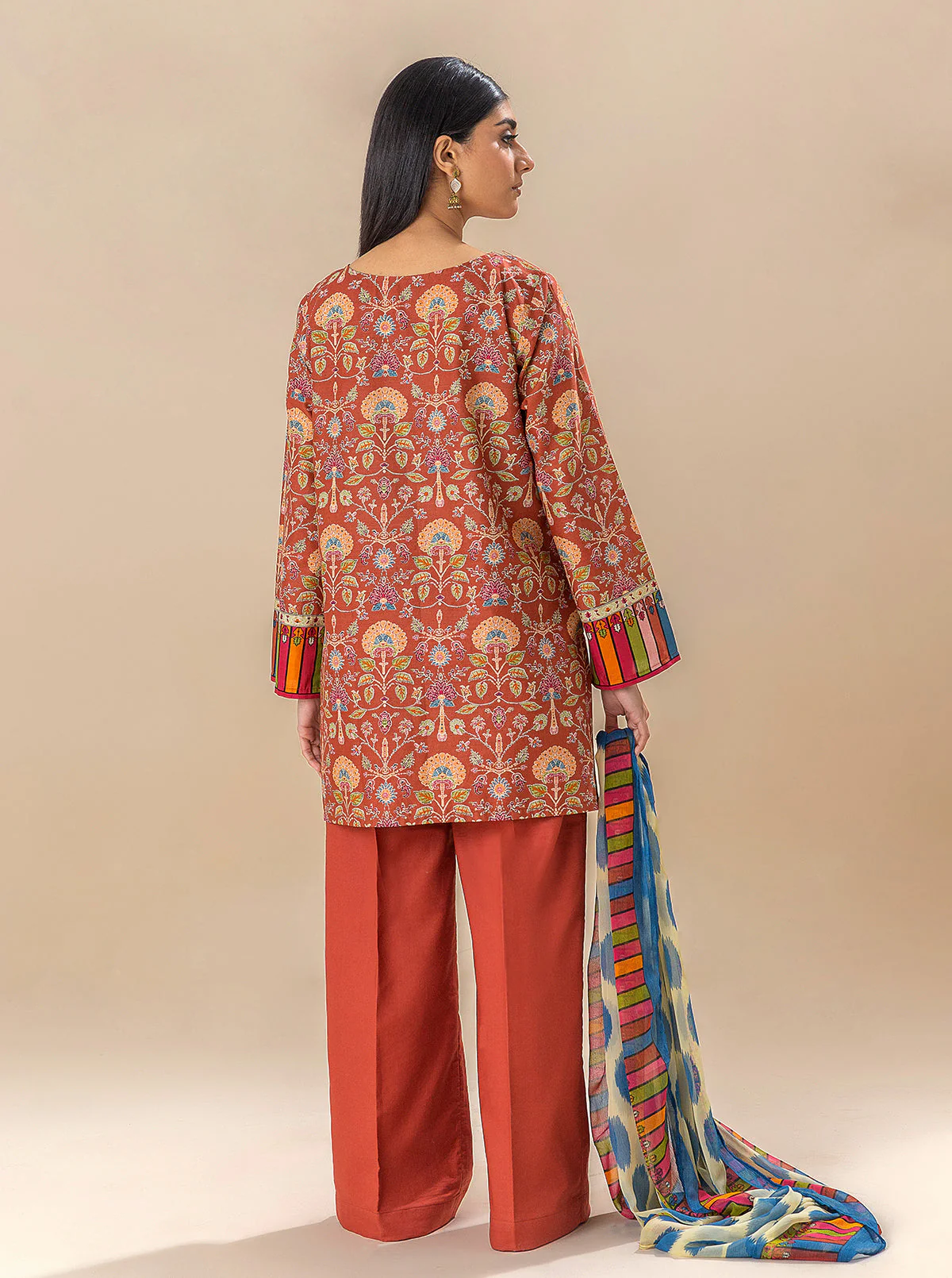 3 PIECE PRINTED LAWN SUIT-AUBURN SKY (UNSTITCHED) - Image 3