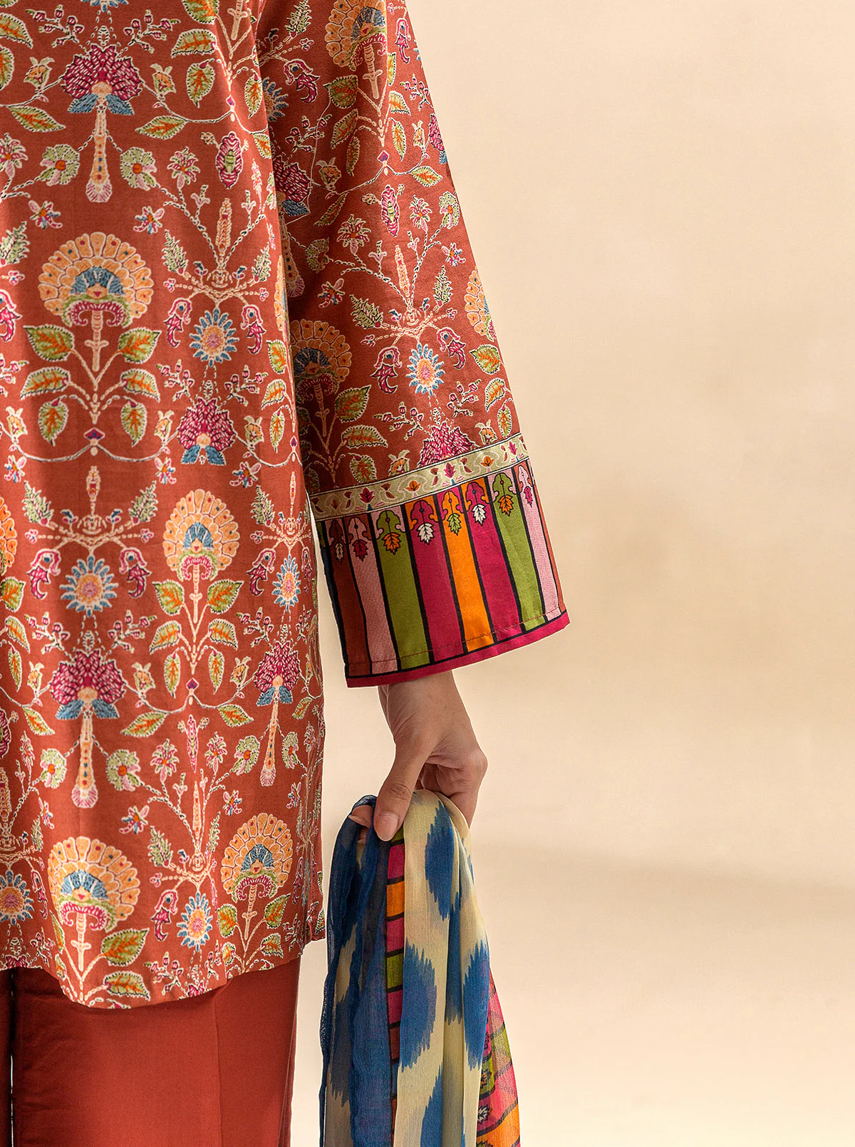 3 PIECE PRINTED LAWN SUIT-AUBURN SKY (UNSTITCHED) - Image 6